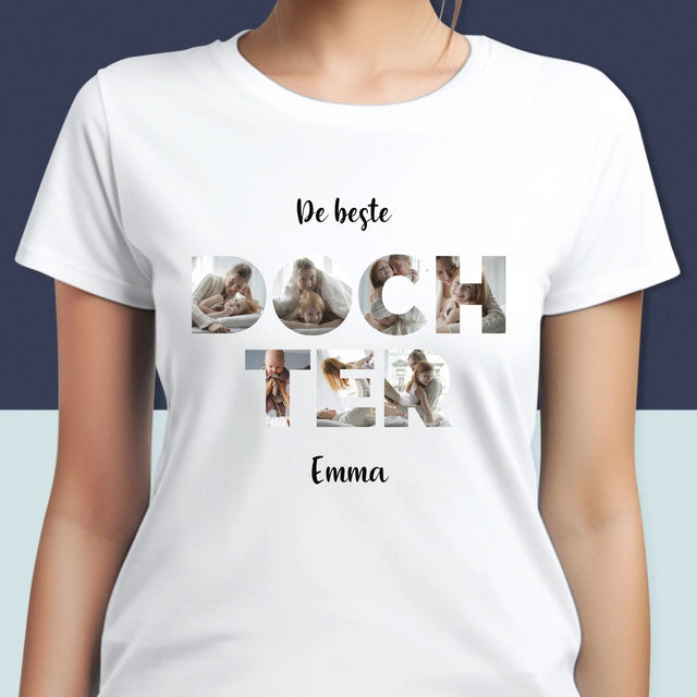 Woord Van Foto'S: Dochter - T-Shirt Voor Dames