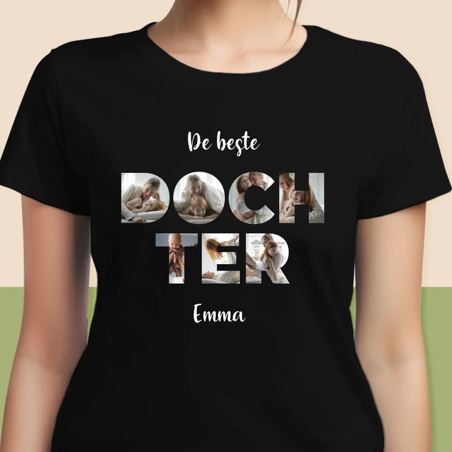 Woord Van Foto'S: Dochter - T-Shirt Voor Dames