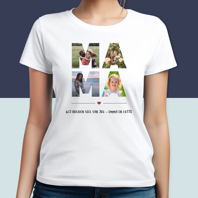 Woord Van Foto'S: Mama - T-Shirt Voor Dames