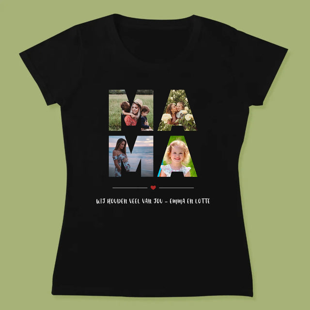 Woord Van Foto'S: Mama - T-Shirt Voor Dames