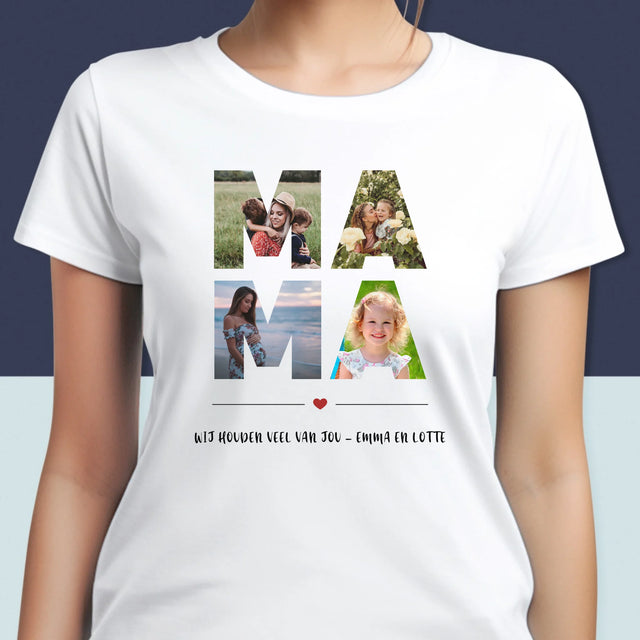 Woord Van Foto'S: Mama - T-Shirt Voor Dames