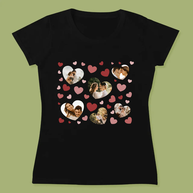 Fotocollage: Hartjes Foto'S - T-Shirt Voor Dames