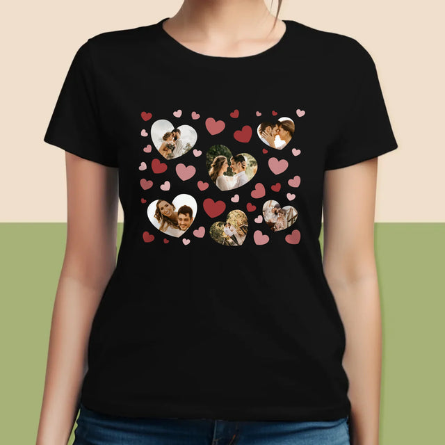 Fotocollage: Hartjes Foto'S - T-Shirt Voor Dames