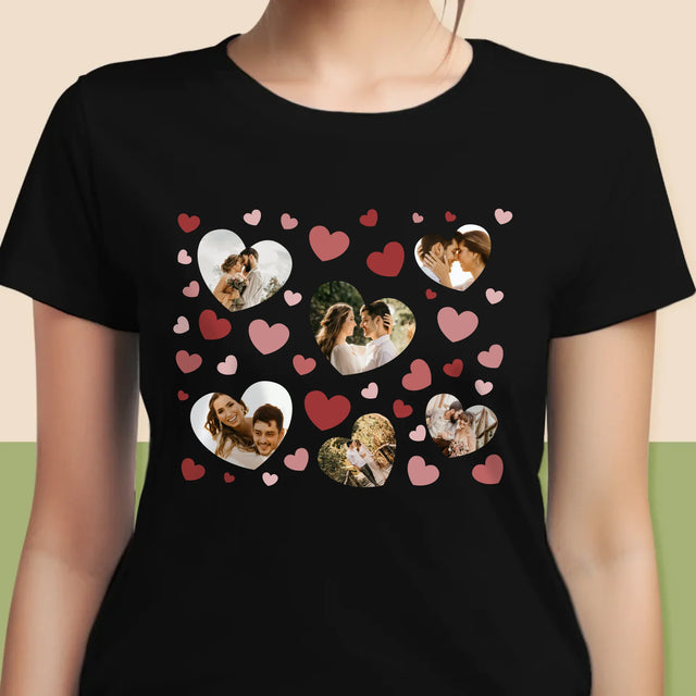 Fotocollage: Hartjes Foto'S - T-Shirt Voor Dames