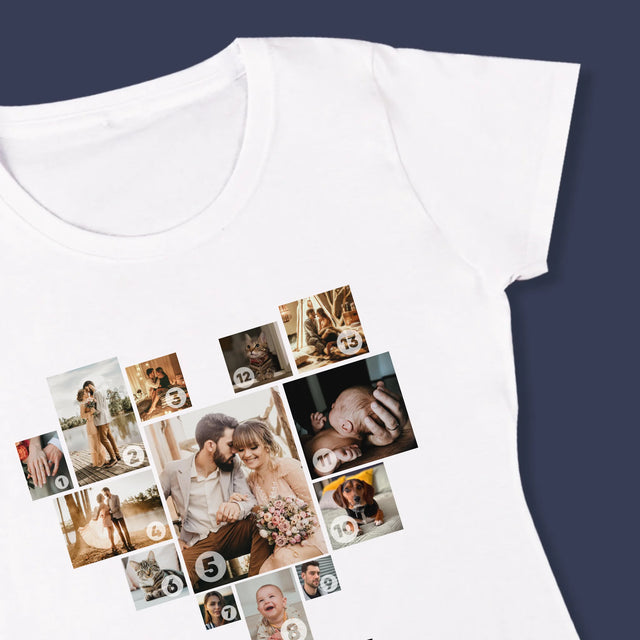Fotocollage: Fotocollage Hart - T-Shirt Voor Dames