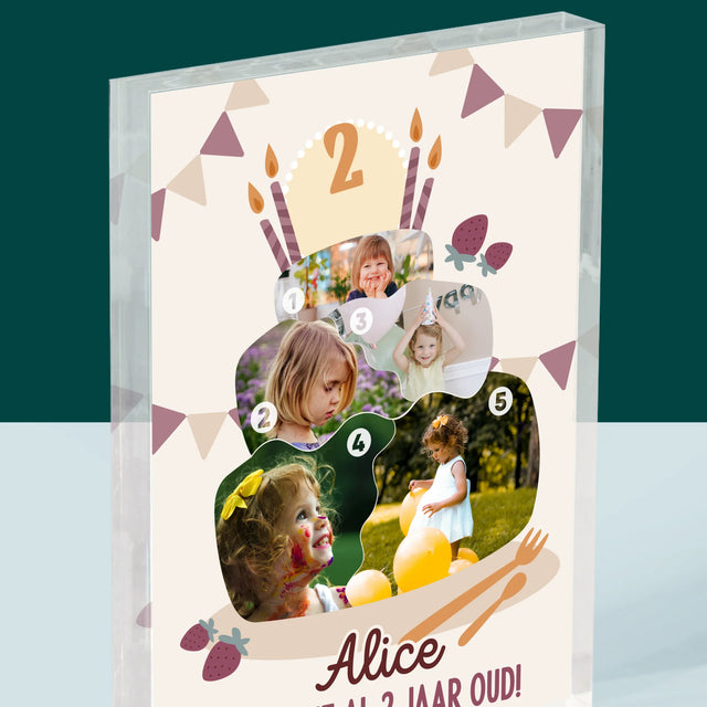 Vorm Van Foto'S: Verjaardagstaart - Acryl Blok