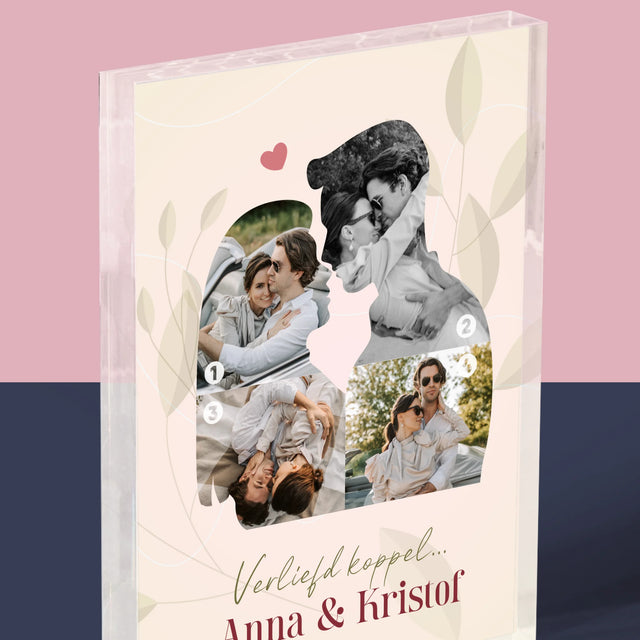 Vorm Van Foto'S: Verliefd Koppel - Acryl Blok