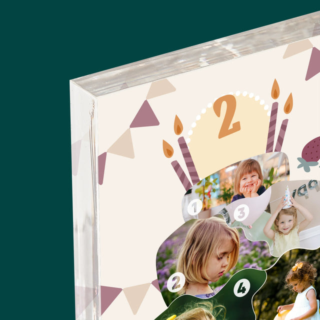 Vorm Van Foto'S: Verjaardagstaart - Acryl Blok