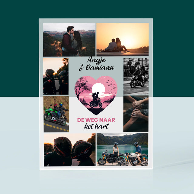 Fotocollage: De Weg Naar Het Hart - Acryl Blok