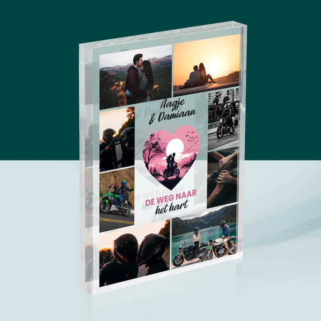 Fotocollage: De Weg Naar Het Hart - Acryl Blok