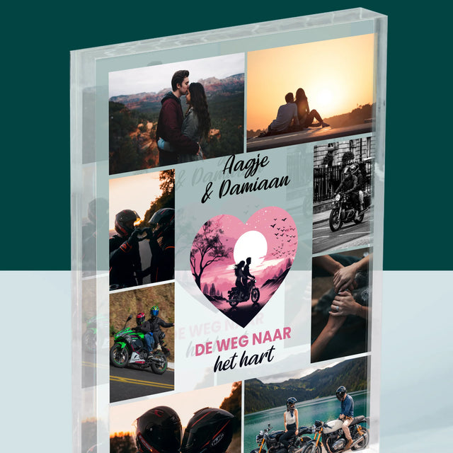 Fotocollage: De Weg Naar Het Hart - Acryl Blok