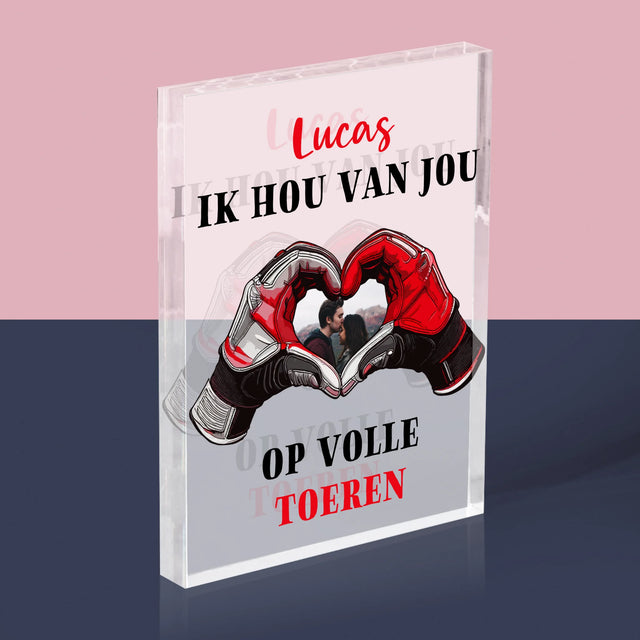 Foto En Handtekening: Ik Hou Van Jou Op Volle Toeren - Acryl Blok
