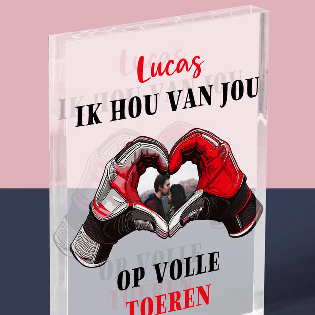 Foto En Handtekening: Ik Hou Van Jou Op Volle Toeren - Acryl Blok