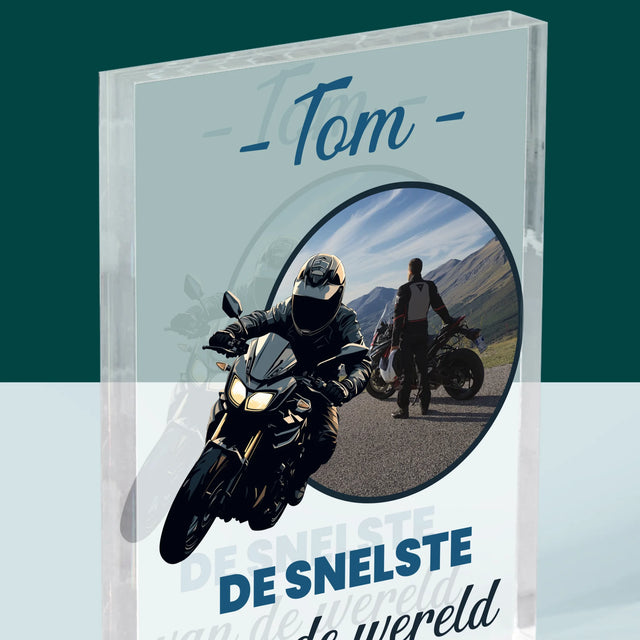 Foto En Handtekening: De Snelste Van De Stad - Acryl Blok