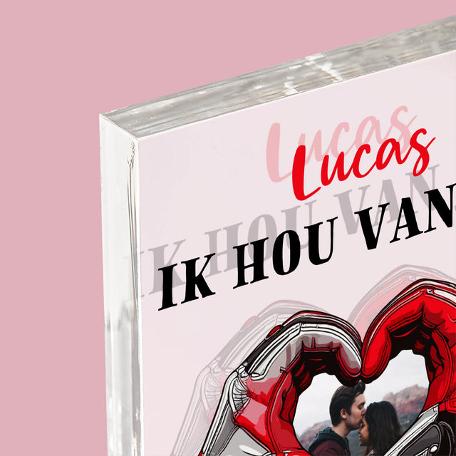 Foto En Handtekening: Ik Hou Van Jou Op Volle Toeren - Acryl Blok