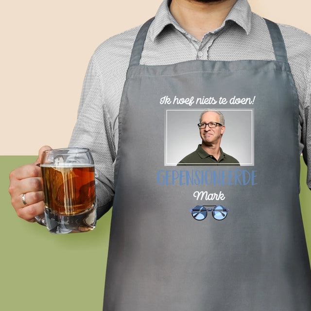 Foto En Handtekening: Ik Hoef Niets Te Doen! Gepensioneerde - Schort