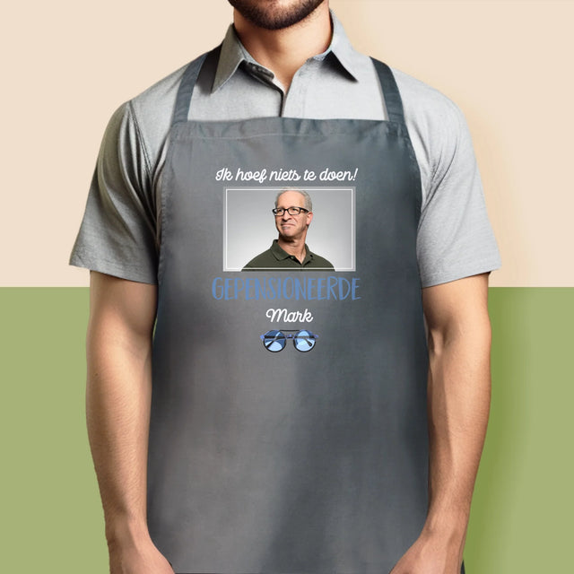 Foto En Handtekening: Ik Hoef Niets Te Doen! Gepensioneerde - Schort