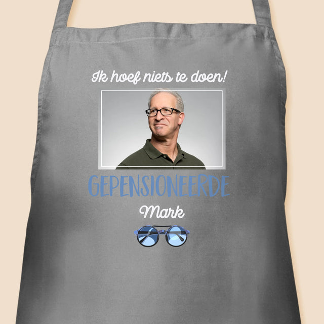 Foto En Handtekening: Ik Hoef Niets Te Doen! Gepensioneerde - Schort