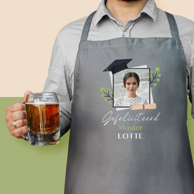 Foto En Handtekening: Gefeliciteerd, Master - Schort