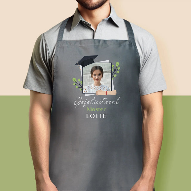 Foto En Handtekening: Gefeliciteerd, Master - Schort