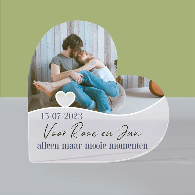 Fotocollage: Beste Momenten - Acryl Blok Hart