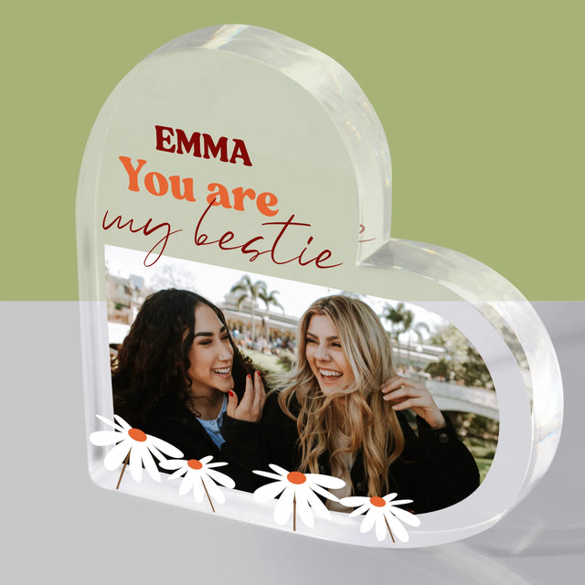 Fotocollage: Besties - Acryl Blok Hart