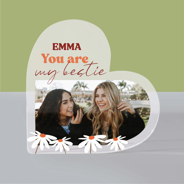 Fotocollage: Besties - Acryl Blok Hart