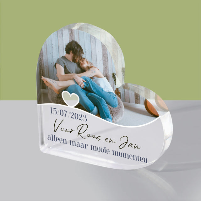 Fotocollage: Beste Momenten - Acryl Blok Hart