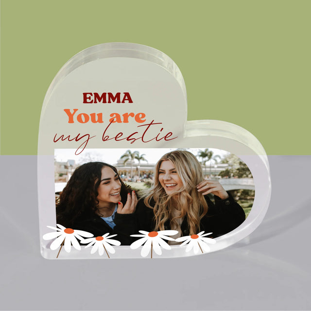 Fotocollage: Besties - Acryl Blok Hart