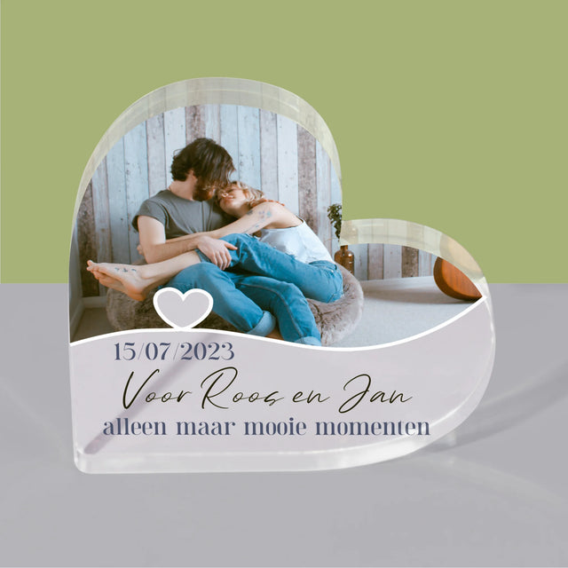 Fotocollage: Beste Momenten - Acryl Blok Hart