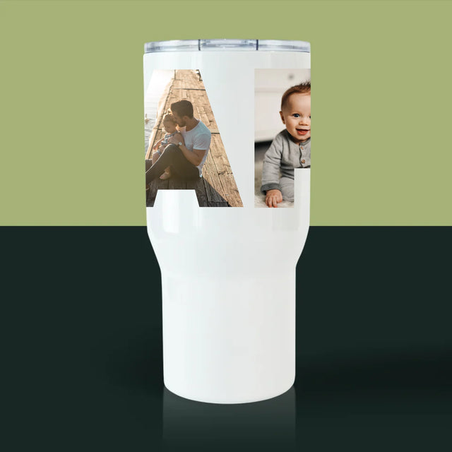 Woord Van Foto'S: Papa - Thermische Mok Wit