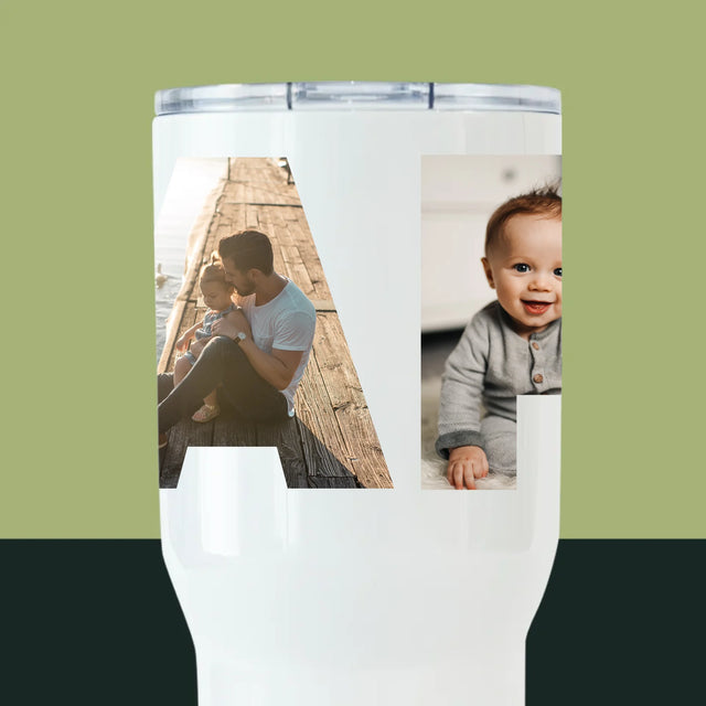 Woord Van Foto'S: Papa - Thermische Mok Wit