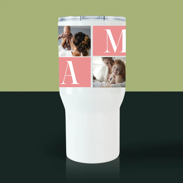 Fotocollage: Collage De Beste Mama - Thermische Mok Wit