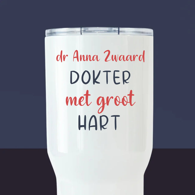 Foto En Handtekening: Dokter Met Groot Hart - Thermische Mok Wit