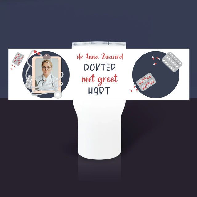 Foto En Handtekening: Dokter Met Groot Hart - Thermische Mok Wit