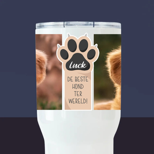 Fotocollage: Beste Hond - Thermische Mok Wit