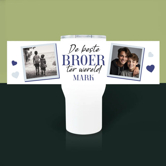 Fotocollage: De Beste Broer - Thermische Mok Wit