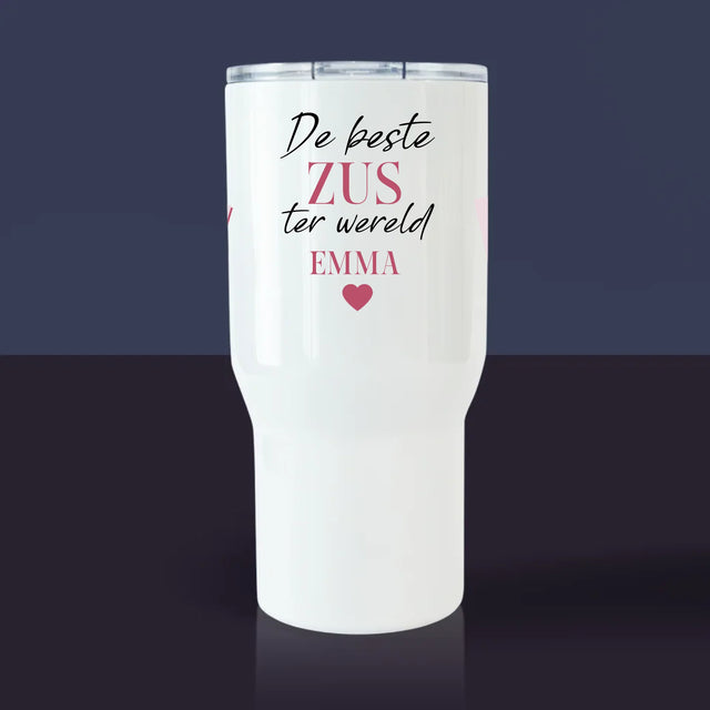 Fotocollage: De Beste Zus - Thermische Mok Wit