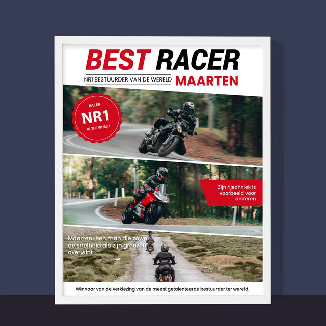 Omslag Van Tijdschrift: Best Racer - Afdruk Met Frame 30X40 (Verticaal)