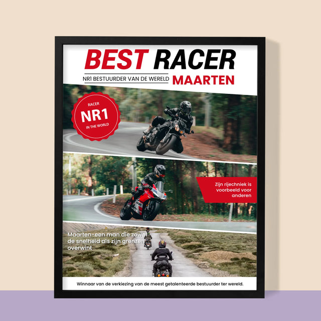 Omslag Van Tijdschrift: Best Racer - Afdruk Met Frame 30X40 (Verticaal)