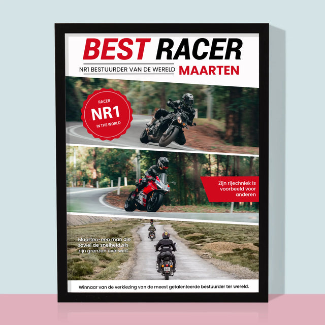 Omslag Van Tijdschrift: Best Racer - Afdruk Met Frame 30X40 (Verticaal)