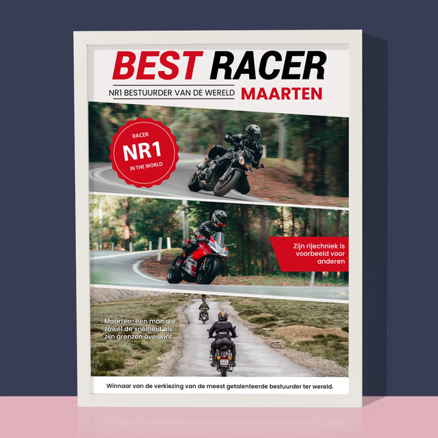 Omslag Van Tijdschrift: Best Racer - Afdruk Met Frame 30X40 (Verticaal)