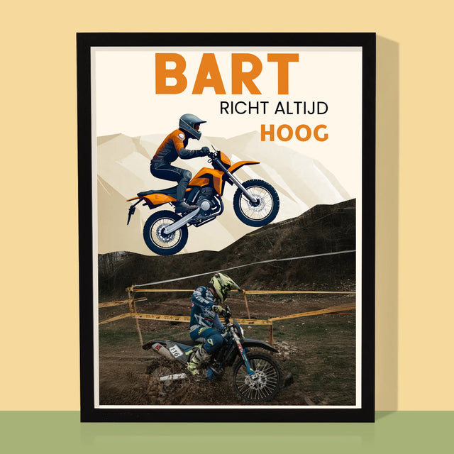 Foto En Handtekening: Richt Altijd Hoog - Afdruk Met Frame 30X40 (Verticaal)