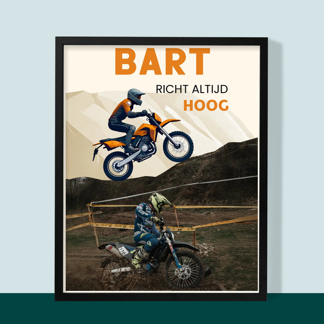 Foto En Handtekening: Richt Altijd Hoog - Afdruk Met Frame 30X40 (Verticaal)