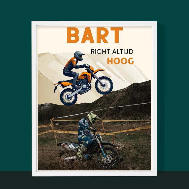 Foto En Handtekening: Richt Altijd Hoog - Afdruk Met Frame 30X40 (Verticaal)