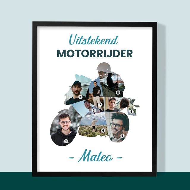 Vorm Van Foto'S: Uitstekend Motorrijder - Afdruk Met Frame 30X40 (Verticaal)