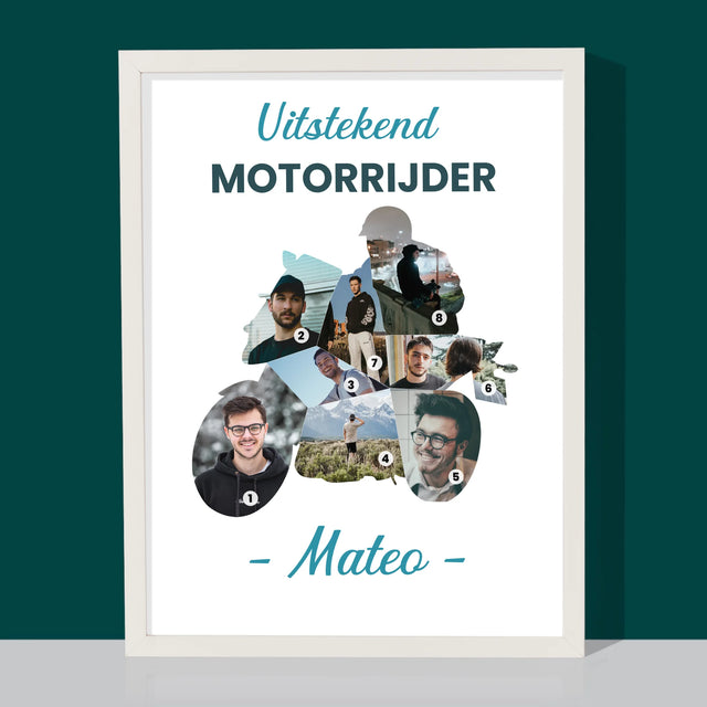 Vorm Van Foto'S: Uitstekend Motorrijder - Afdruk Met Frame 30X40 (Verticaal)