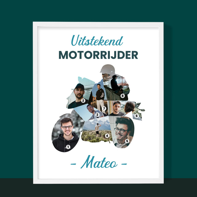 Vorm Van Foto'S: Uitstekend Motorrijder - Afdruk Met Frame 30X40 (Verticaal)