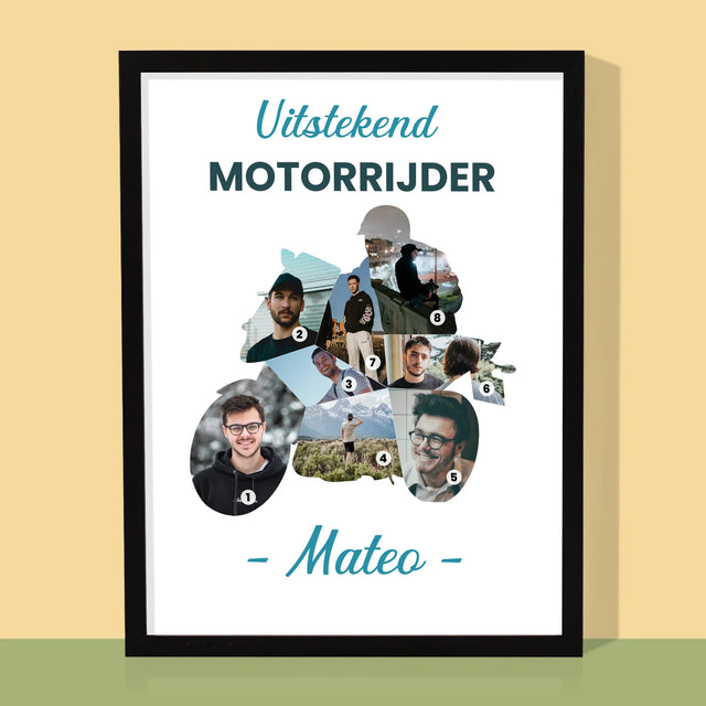 Vorm Van Foto'S: Uitstekend Motorrijder - Afdruk Met Frame 30X40 (Verticaal)