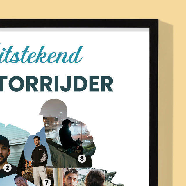 Vorm Van Foto'S: Uitstekend Motorrijder - Afdruk Met Frame 30X40 (Verticaal)